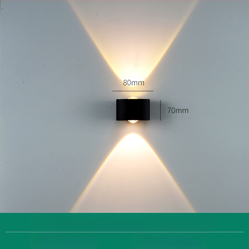 LED външна водоустойчива стенна лампа с двойна глава, насочваща нагоре и надолу, 6 LED светодиоди, алуминиев корпус, IP65, 85–265V, CRI 90
