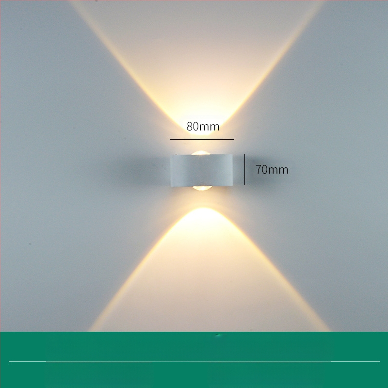 LED външна водоустойчива стенна лампа с двойна глава, насочваща нагоре и надолу, 6 LED светодиоди, алуминиев корпус, IP65, 85–265V, CRI 90