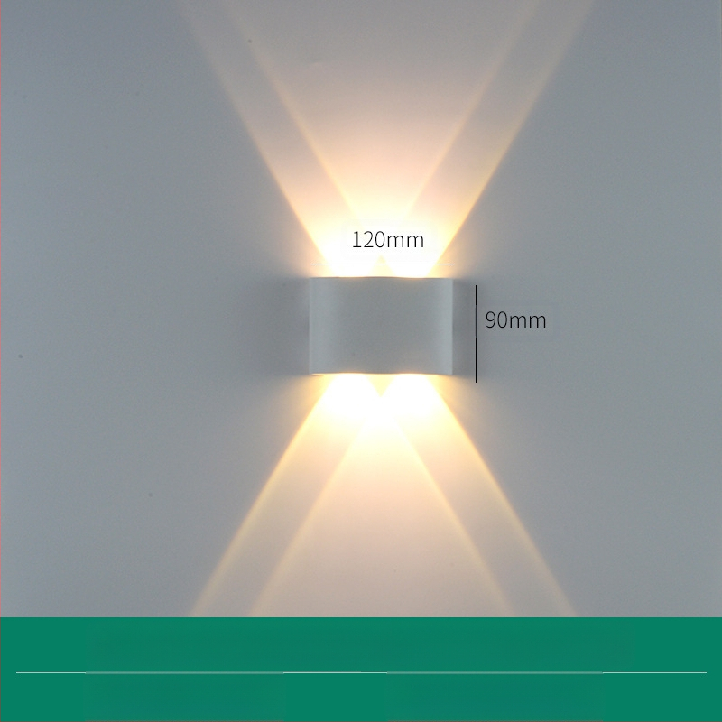 LED външна водоустойчива стенна лампа с двойна глава, насочваща нагоре и надолу, 6 LED светодиоди, алуминиев корпус, IP65, 85–265V, CRI 90