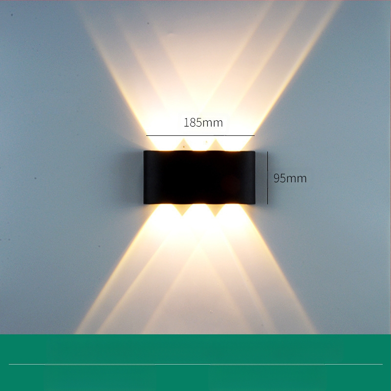 LED външна водоустойчива стенна лампа с двойна глава, насочваща нагоре и надолу, 6 LED светодиоди, алуминиев корпус, IP65, 85–265V, CRI 90