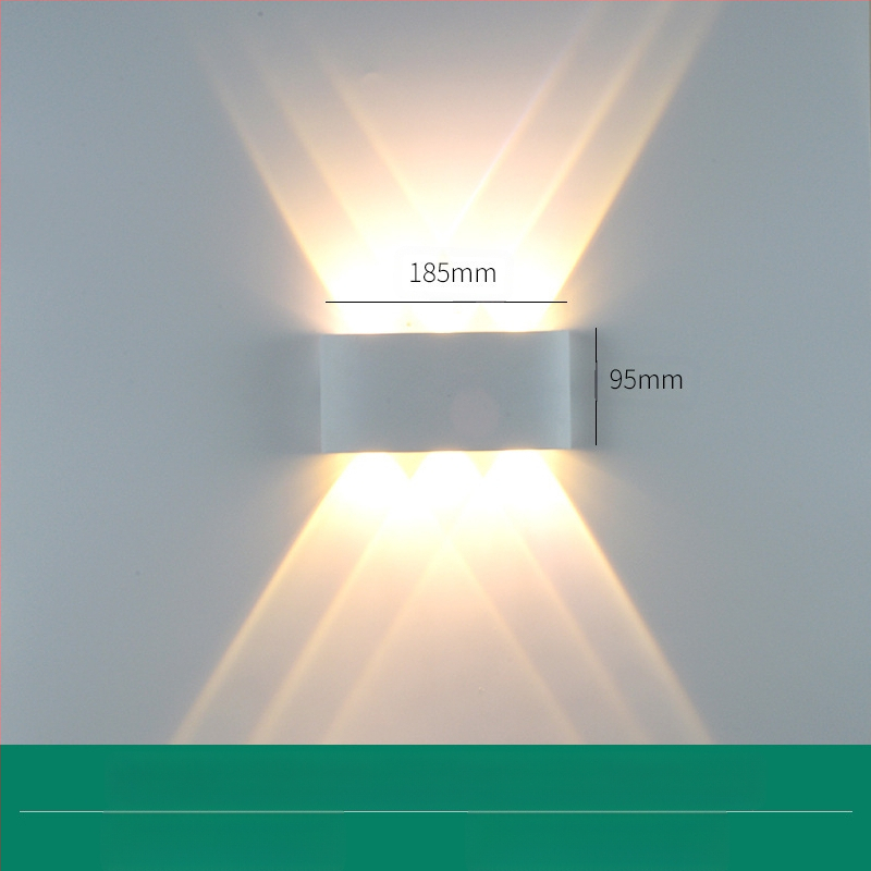 LED външна водоустойчива стенна лампа с двойна глава, насочваща нагоре и надолу, 6 LED светодиоди, алуминиев корпус, IP65, 85–265V, CRI 90