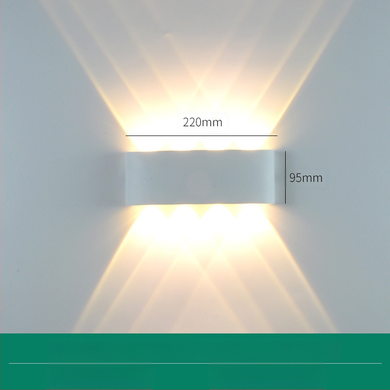 LED външна водоустойчива стенна лампа с двойна глава, насочваща нагоре и надолу, 6 LED светодиоди, алуминиев корпус, IP65, 85–265V, CRI 90