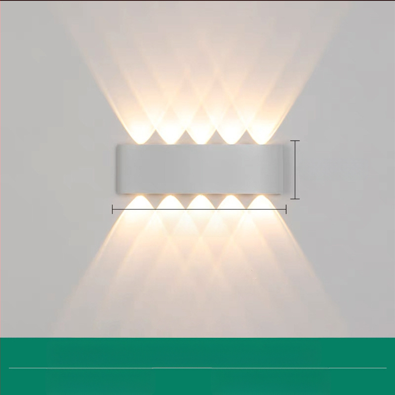 LED външна водоустойчива стенна лампа с двойна глава, насочваща нагоре и надолу, 6 LED светодиоди, алуминиев корпус, IP65, 85–265V, CRI 90