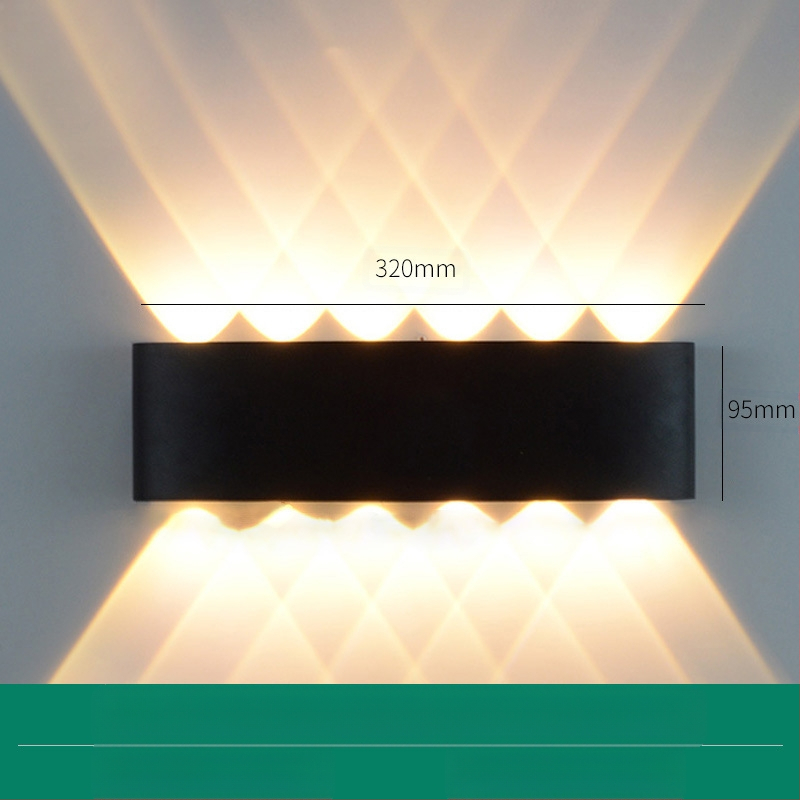 LED външна водоустойчива стенна лампа с двойна глава, насочваща нагоре и надолу, 6 LED светодиоди, алуминиев корпус, IP65, 85–265V, CRI 90