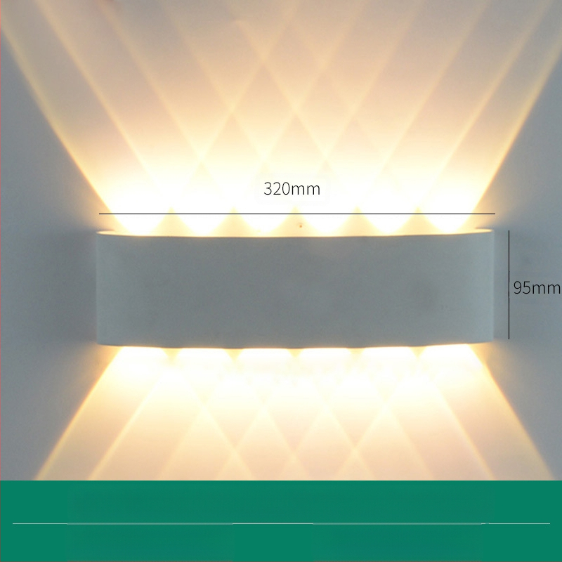 LED външна водоустойчива стенна лампа с двойна глава, насочваща нагоре и надолу, 6 LED светодиоди, алуминиев корпус, IP65, 85–265V, CRI 90