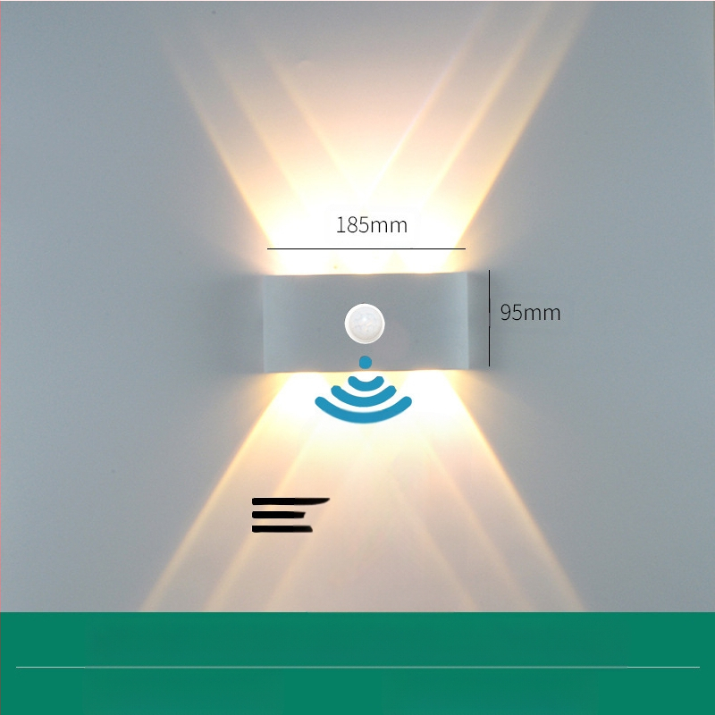LED външна водоустойчива стенна лампа с двойна глава, насочваща нагоре и надолу, 6 LED светодиоди, алуминиев корпус, IP65, 85–265V, CRI 90