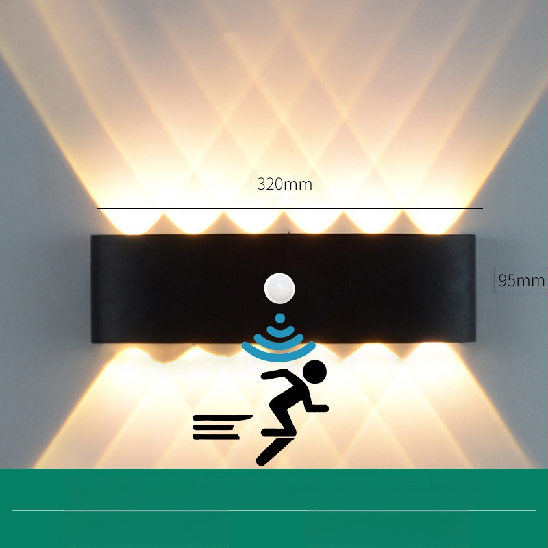 LED външна водоустойчива стенна лампа с двойна глава, насочваща нагоре и надолу, 6 LED светодиоди, алуминиев корпус, IP65, 85–265V, CRI 90