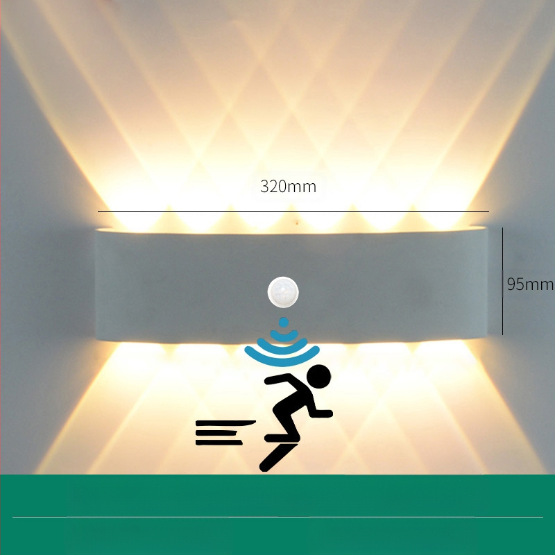LED външна водоустойчива стенна лампа с двойна глава, насочваща нагоре и надолу, 6 LED светодиоди, алуминиев корпус, IP65, 85–265V, CRI 90