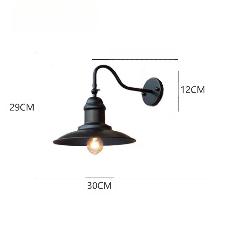 Φωτιστικό τοίχου σε βιομηχανικό ρετρό στυλ, γυάλινο σκιάδιο, μεταλλικό σώμα, LED, 220V