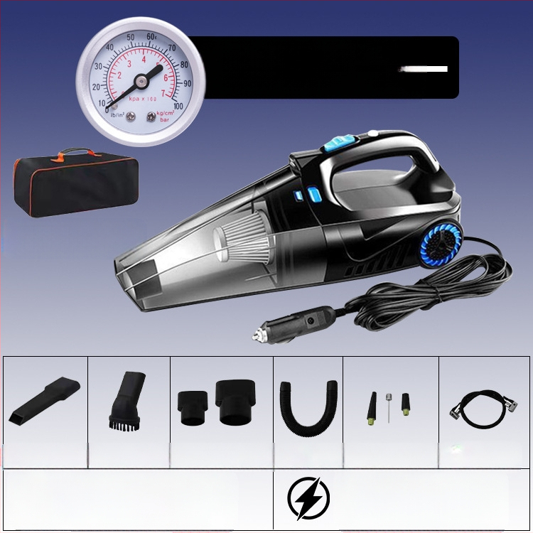 Χειροκίνητος καθαριστής αυτοκινήτου με αντλία αέρα και ασύρματη φόρτιση – αναρρόφηση 6000 Pa, 12V, 120W