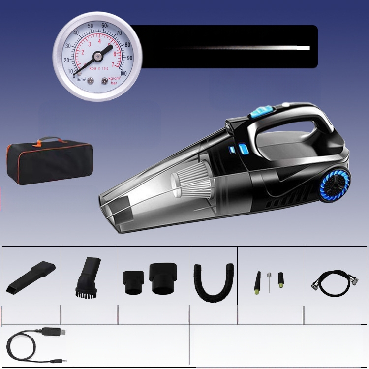 Χειροκίνητος καθαριστής αυτοκινήτου με αντλία αέρα και ασύρματη φόρτιση – αναρρόφηση 6000 Pa, 12V, 120W