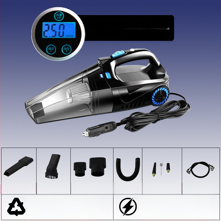 Χειροκίνητος καθαριστής αυτοκινήτου με αντλία αέρα και ασύρματη φόρτιση – αναρρόφηση 6000 Pa, 12V, 120W