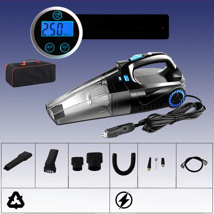 Χειροκίνητος καθαριστής αυτοκινήτου με αντλία αέρα και ασύρματη φόρτιση – αναρρόφηση 6000 Pa, 12V, 120W