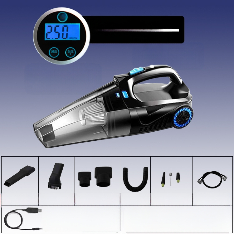 Χειροκίνητος καθαριστής αυτοκινήτου με αντλία αέρα και ασύρματη φόρτιση – αναρρόφηση 6000 Pa, 12V, 120W