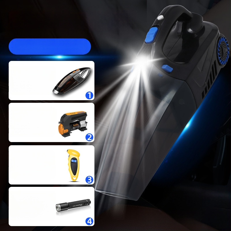 Χειροκίνητος καθαριστής αυτοκινήτου με αντλία αέρα και ασύρματη φόρτιση – αναρρόφηση 6000 Pa, 12V, 120W