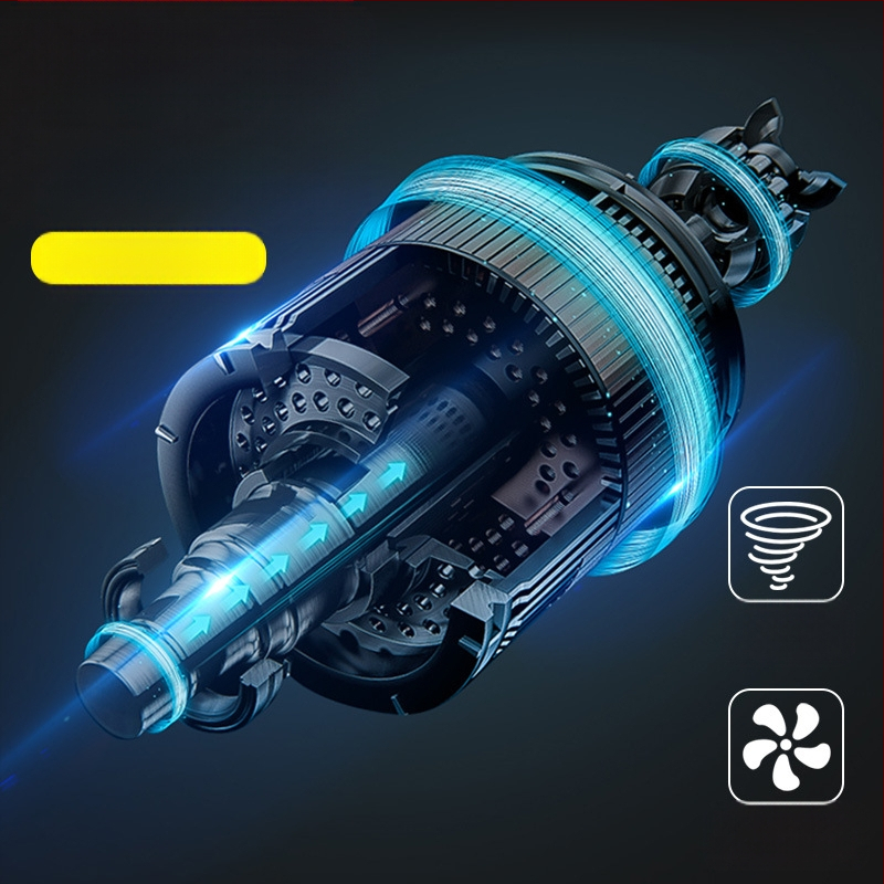 Χειροκίνητος καθαριστής αυτοκινήτου με αντλία αέρα και ασύρματη φόρτιση – αναρρόφηση 6000 Pa, 12V, 120W