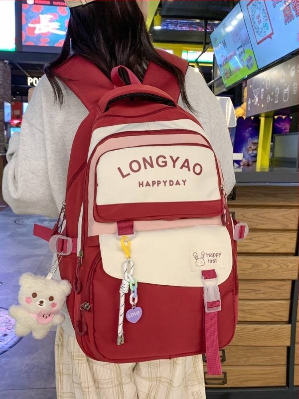 Lányoknak szóló iskolatáska nylonból légpárnás vállpántokkal – vízálló, kopásálló, gerincvédelem