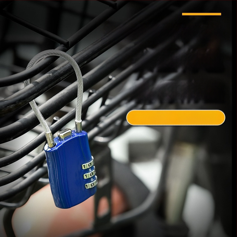 Κλειδαριά κωδικού για αποσκευές και ντουλάπες, κράμα ψευδαργύρου, μοντέλο XC-0141, τύπος: αριθμητικό, πάχος ράβδου κλειδώματος 3 mm, απόσταση ράβδων 5,3 mm