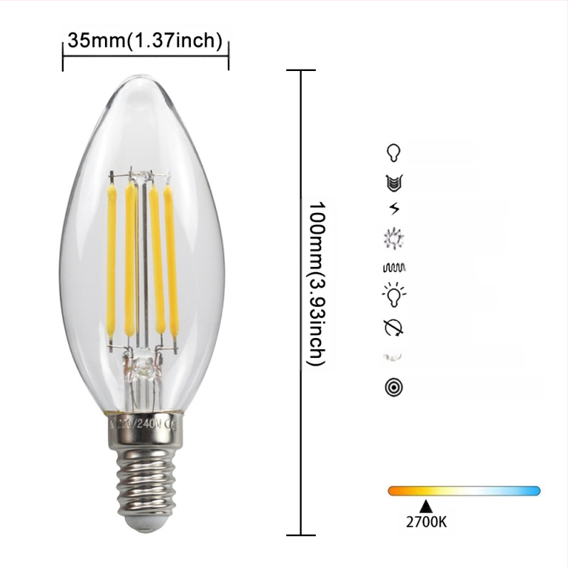 LED λάμπα Edison σε στυλ, μοντέλο G45, βάση βιδώματος E27/E26, 220V, CRI > 90
