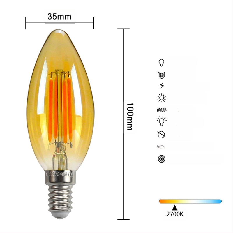 LED λάμπα Edison σε στυλ, μοντέλο G45, βάση βιδώματος E27/E26, 220V, CRI > 90