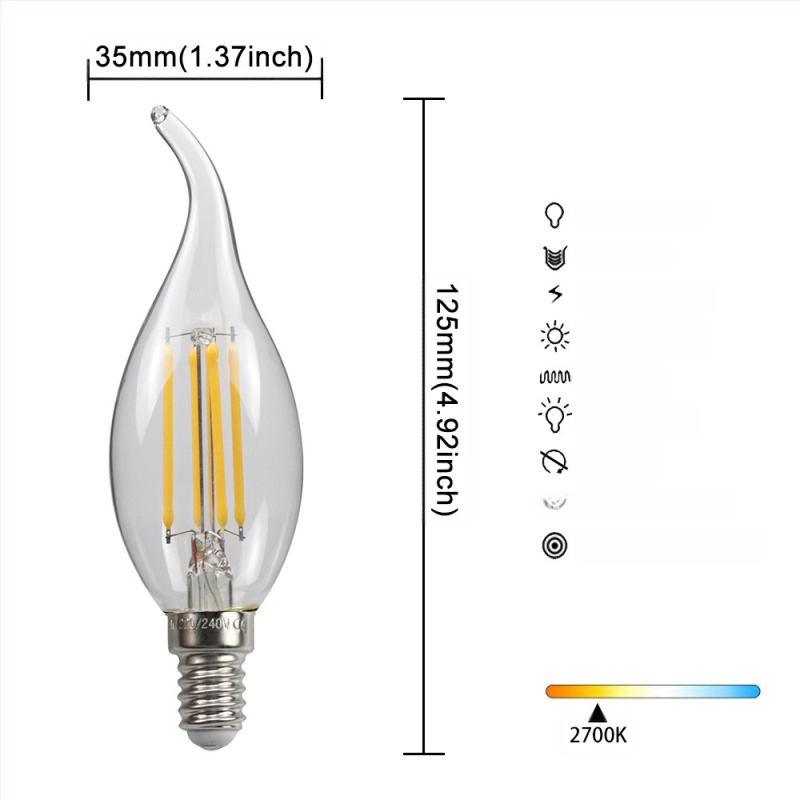 LED λάμπα Edison σε στυλ, μοντέλο G45, βάση βιδώματος E27/E26, 220V, CRI > 90