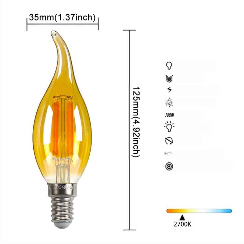 LED λάμπα Edison σε στυλ, μοντέλο G45, βάση βιδώματος E27/E26, 220V, CRI > 90