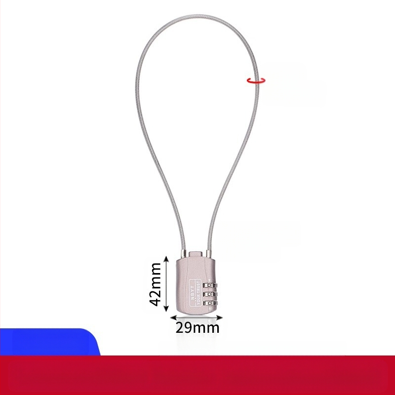Κλειδαριά με κωδικό και συρματόσκοινί – μεταλλική, αδιάβροχη, ανθεκτική στη διάβρωση