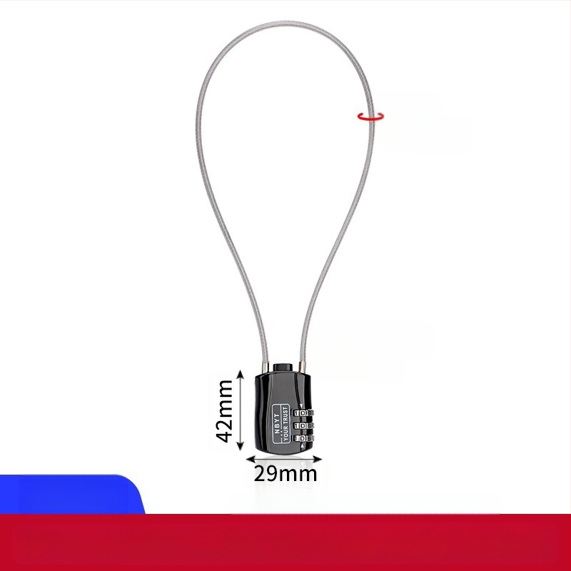 Κλειδαριά με κωδικό και συρματόσκοινί – μεταλλική, αδιάβροχη, ανθεκτική στη διάβρωση