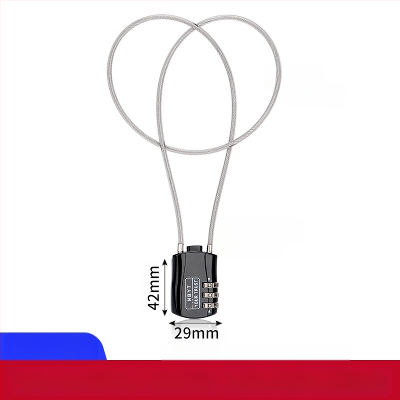 Κλειδαριά με κωδικό και συρματόσκοινί – μεταλλική, αδιάβροχη, ανθεκτική στη διάβρωση