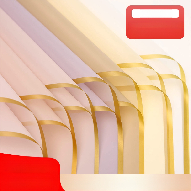 Χαρτί περιτυλίγματος λουλουδιών με μεμβράνη ζελέ — BOPP, Gravure εκτύπωση, εξωτερική συσκευασία, 20 φύλλα ανά πακέτο