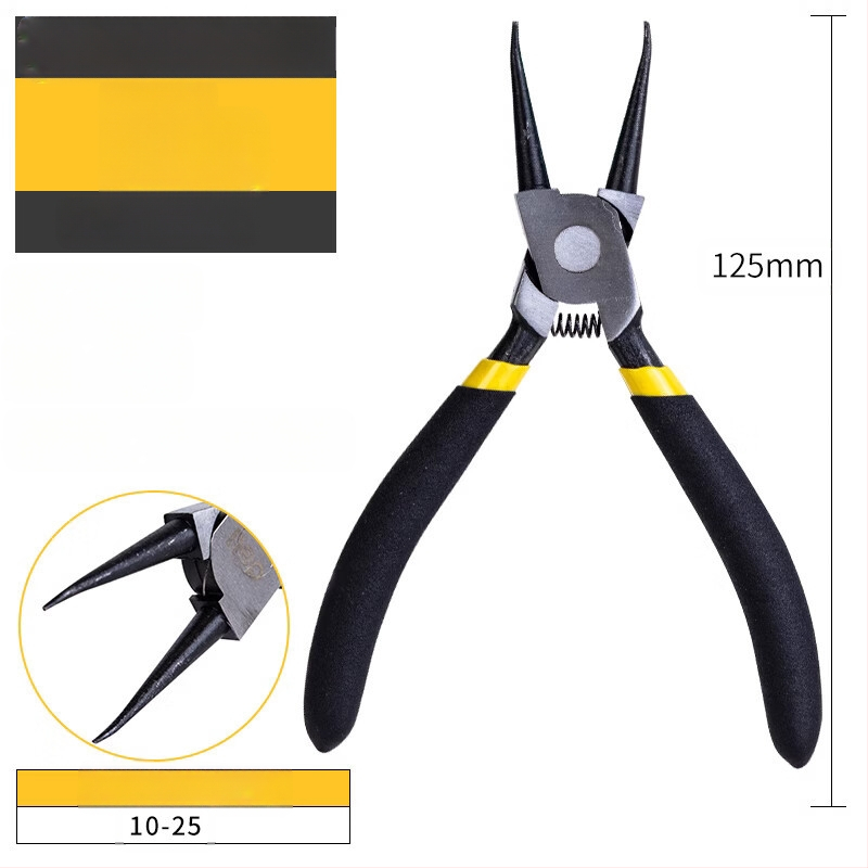 Deli цирлип клещи — вътрешни прави и външни извити, прав връх, пружинни клещи за вал, модел DL033