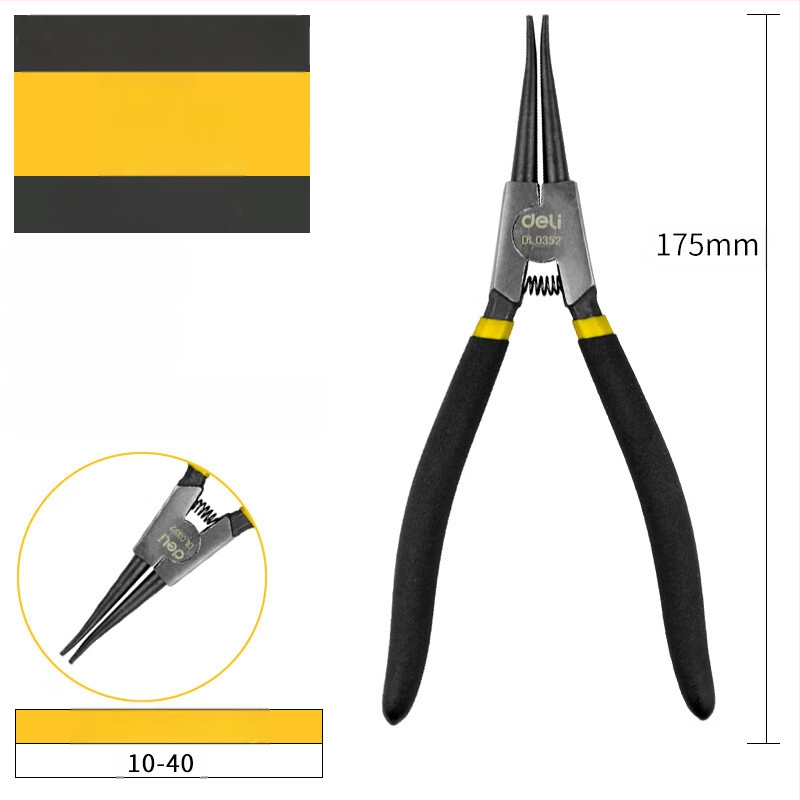 Deli цирлип клещи — вътрешни прави и външни извити, прав връх, пружинни клещи за вал, модел DL033