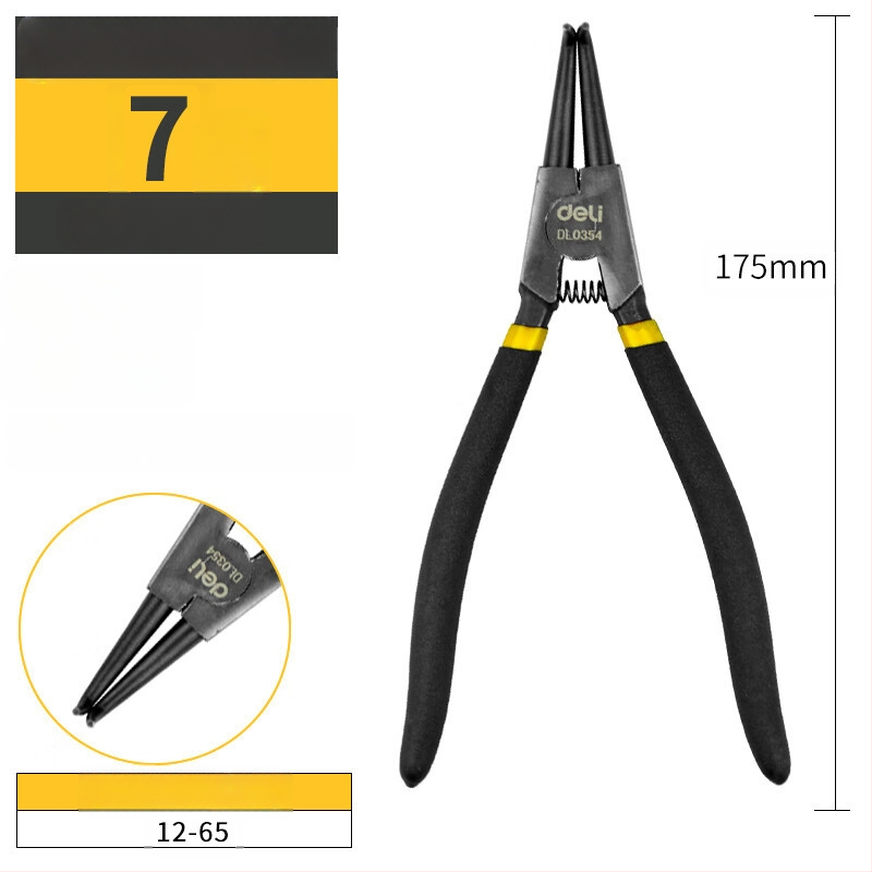 Deli цирлип клещи — вътрешни прави и външни извити, прав връх, пружинни клещи за вал, модел DL033