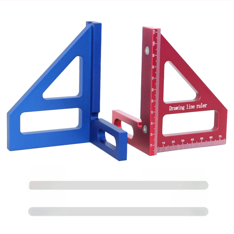 Αλουμινίου κράμα μετρητικός χάρακας για ξυλουργούς με τρίγωνο και ανιχνευτή ορθογώνιου γωνίας, με μετρικές μονάδες και ίντσες, XYT