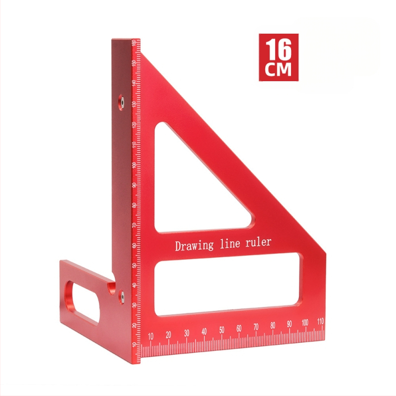 Αλουμινίου κράμα μετρητικός χάρακας για ξυλουργούς με τρίγωνο και ανιχνευτή ορθογώνιου γωνίας, με μετρικές μονάδες και ίντσες, XYT