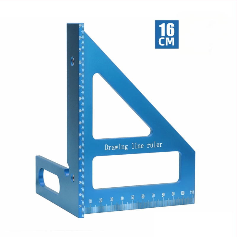 Αλουμινίου κράμα μετρητικός χάρακας για ξυλουργούς με τρίγωνο και ανιχνευτή ορθογώνιου γωνίας, με μετρικές μονάδες και ίντσες, XYT