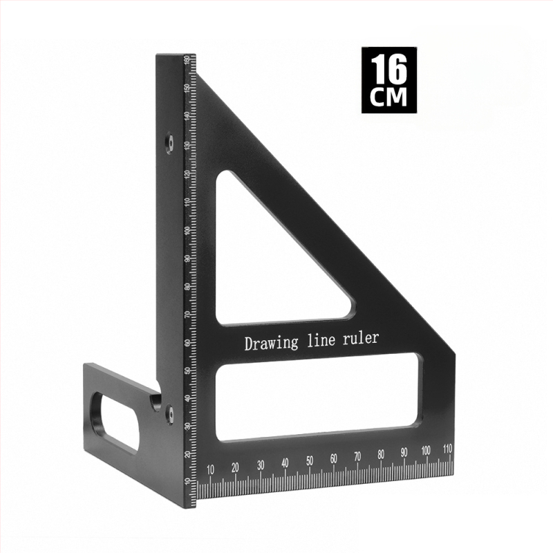 Αλουμινίου κράμα μετρητικός χάρακας για ξυλουργούς με τρίγωνο και ανιχνευτή ορθογώνιου γωνίας, με μετρικές μονάδες και ίντσες, XYT