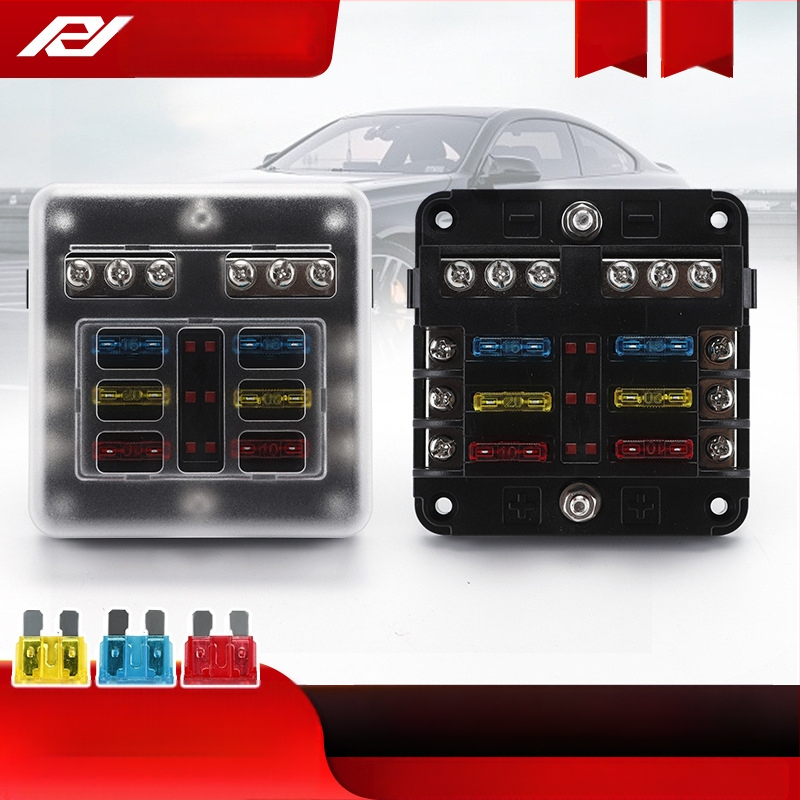 Baohe αυτόνομο κουτί ασφάλειας 6 πόλων με θετικό και αρνητικό πόλο — κατάλληλο για αυτοκίνητα, RV, SUV, off-road οχήματα, φορτηγά και λεωφορεία; διακλάδωση ισχύος