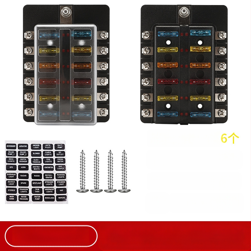 Baohe αυτόνομο κουτί ασφάλειας 6 πόλων με θετικό και αρνητικό πόλο — κατάλληλο για αυτοκίνητα, RV, SUV, off-road οχήματα, φορτηγά και λεωφορεία; διακλάδωση ισχύος