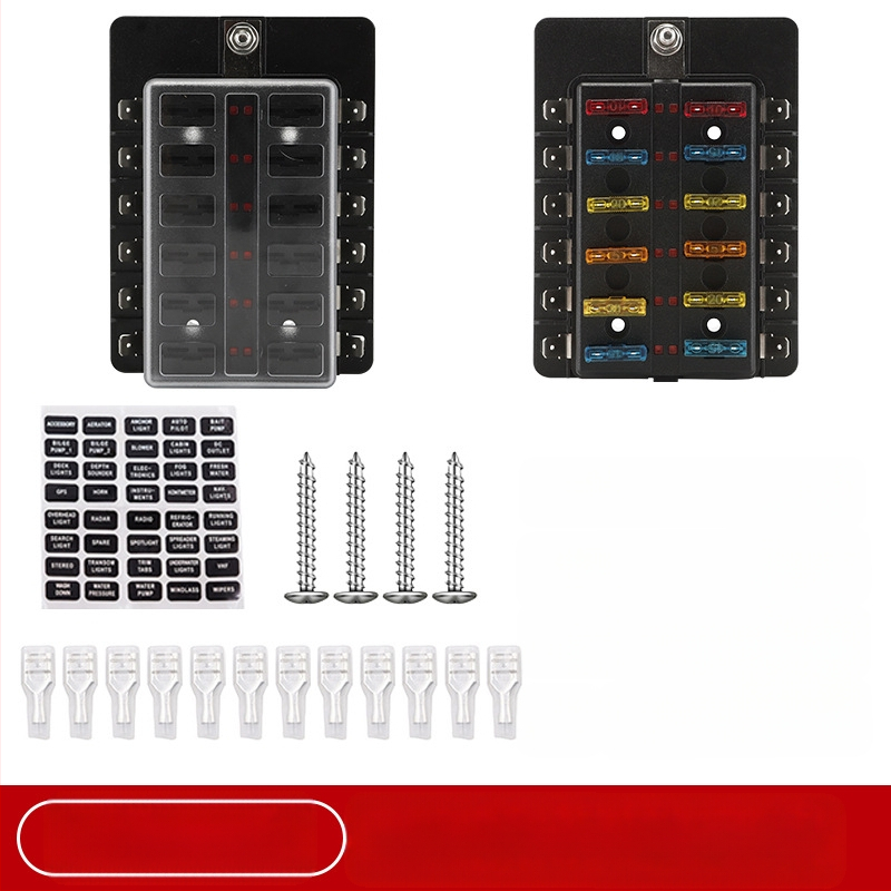 Baohe αυτόνομο κουτί ασφάλειας 6 πόλων με θετικό και αρνητικό πόλο — κατάλληλο για αυτοκίνητα, RV, SUV, off-road οχήματα, φορτηγά και λεωφορεία; διακλάδωση ισχύος