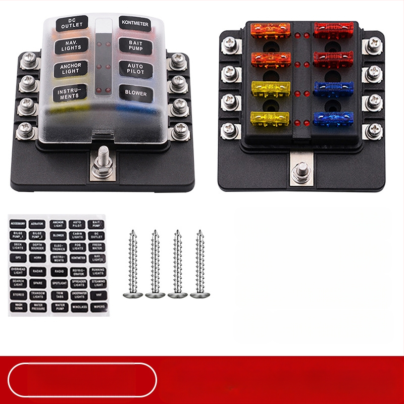 Baohe αυτόνομο κουτί ασφάλειας 6 πόλων με θετικό και αρνητικό πόλο — κατάλληλο για αυτοκίνητα, RV, SUV, off-road οχήματα, φορτηγά και λεωφορεία; διακλάδωση ισχύος