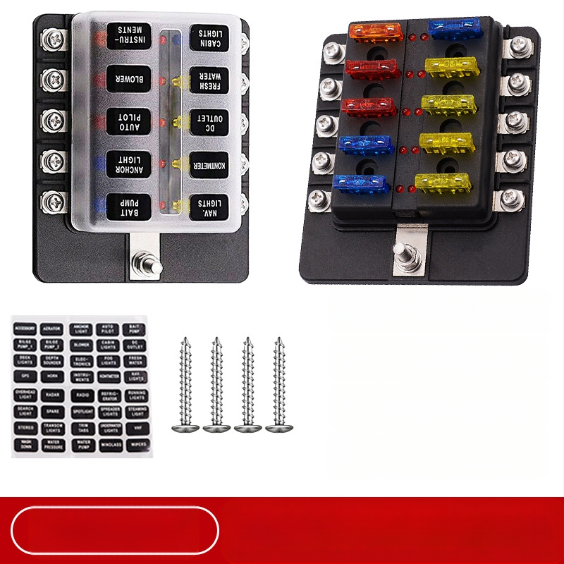 Baohe αυτόνομο κουτί ασφάλειας 6 πόλων με θετικό και αρνητικό πόλο — κατάλληλο για αυτοκίνητα, RV, SUV, off-road οχήματα, φορτηγά και λεωφορεία; διακλάδωση ισχύος