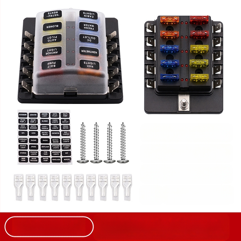 Baohe αυτόνομο κουτί ασφάλειας 6 πόλων με θετικό και αρνητικό πόλο — κατάλληλο για αυτοκίνητα, RV, SUV, off-road οχήματα, φορτηγά και λεωφορεία; διακλάδωση ισχύος