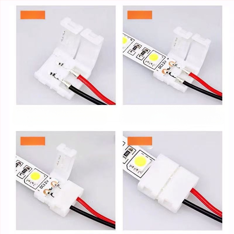 Σύνδεσμος LED λωρίδας χωρίς συγκόλληση, με κλιπ στερέωσης και κεφαλή κρυστάλλου, σε γυμνή πλακέτα, χαμηλή τάση