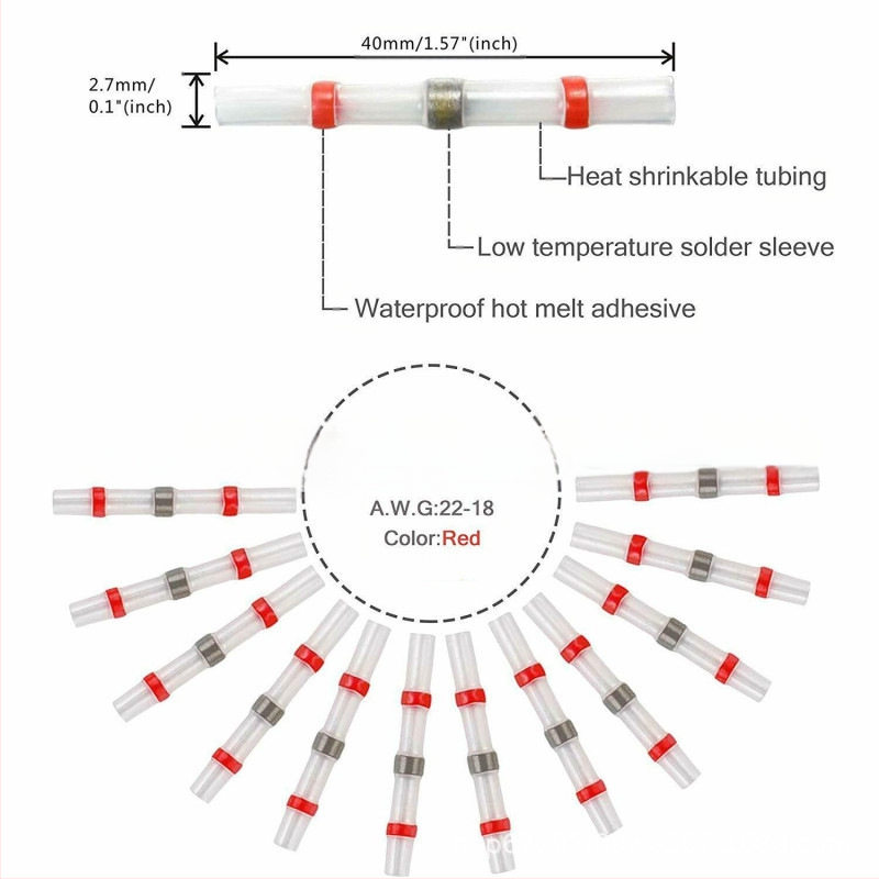 Термоусвиваща тръба за водоустойчива заваръчна пръстенова връзка, 100 бр., Shengdaxing, електрически кабели