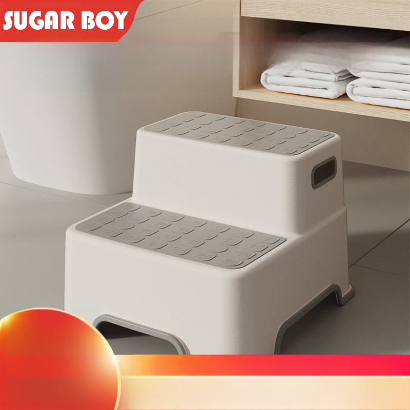 Scăunel de toaletă cu trepte duble pentru spălatul mâinilor, crește înălțimea, scaun de baie antiaderent, din plastic, origine Zhejiang, brand Little Sugar Boy