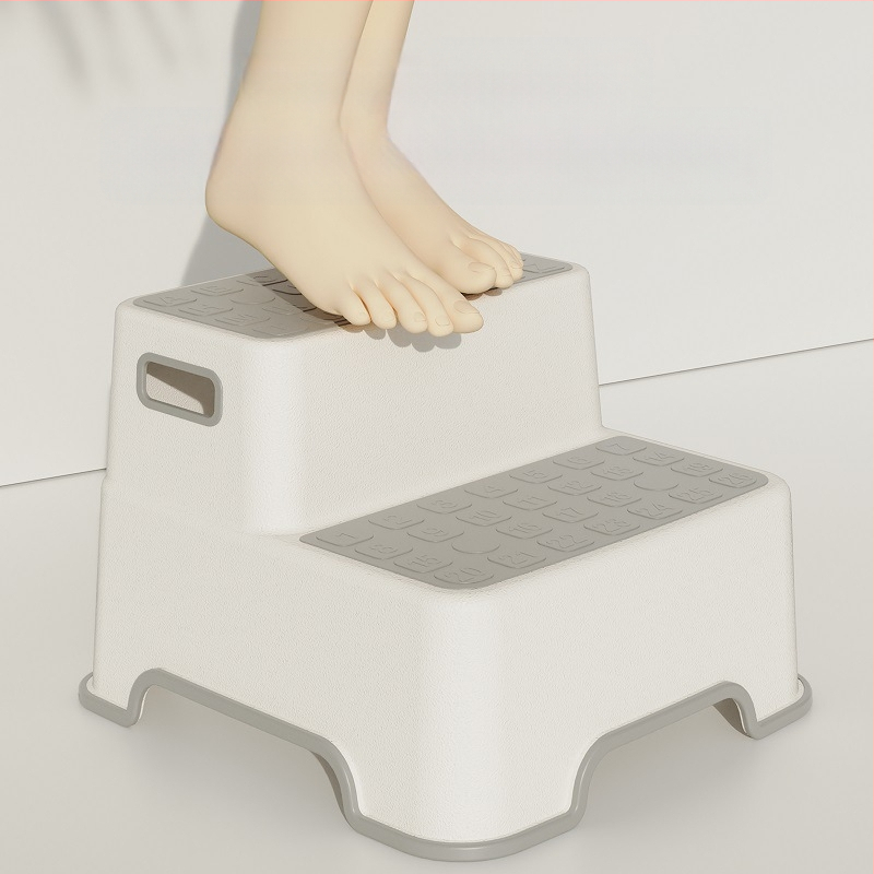 Scăunel de toaletă cu trepte duble pentru spălatul mâinilor, crește înălțimea, scaun de baie antiaderent, din plastic, origine Zhejiang, brand Little Sugar Boy