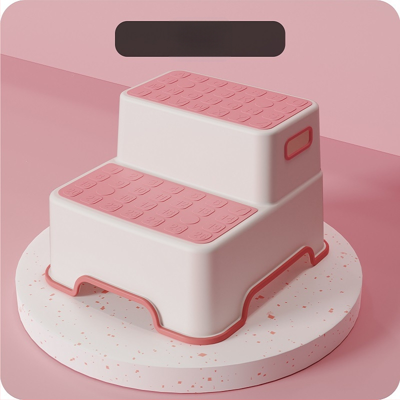 Scăunel de toaletă cu trepte duble pentru spălatul mâinilor, crește înălțimea, scaun de baie antiaderent, din plastic, origine Zhejiang, brand Little Sugar Boy