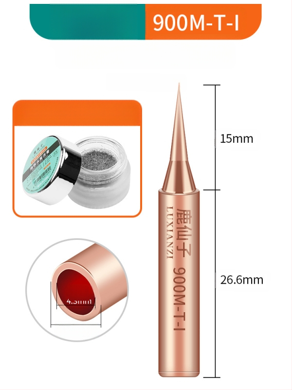 Vrh za lemilicu od čistog bakra, unutarnje grijanje, konstantna temperatura, oštar vrh, vrh u obliku kopita