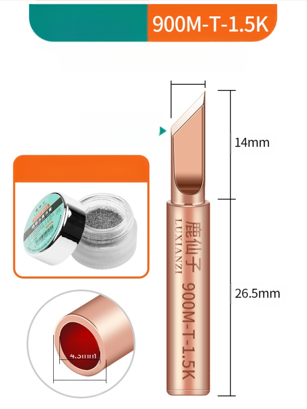 Vrh za lemilicu od čistog bakra, unutarnje grijanje, konstantna temperatura, oštar vrh, vrh u obliku kopita